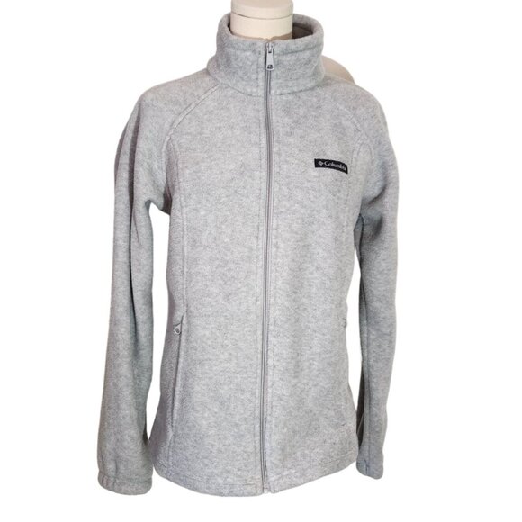 Columbia Light Grey Full Zip Long Sleeve Fleece Jacket Women's Size M - Picture 5 of 13